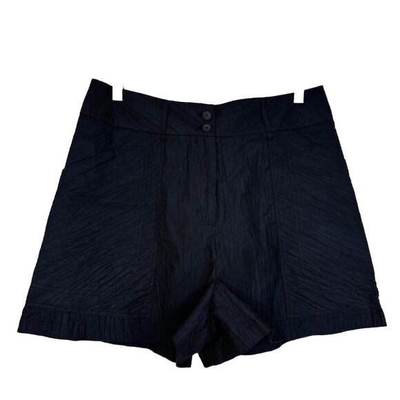 Staci Snider Pants - SNIDER by Staci Snider Linen Blend High Waisted Shorts Size 6 Black